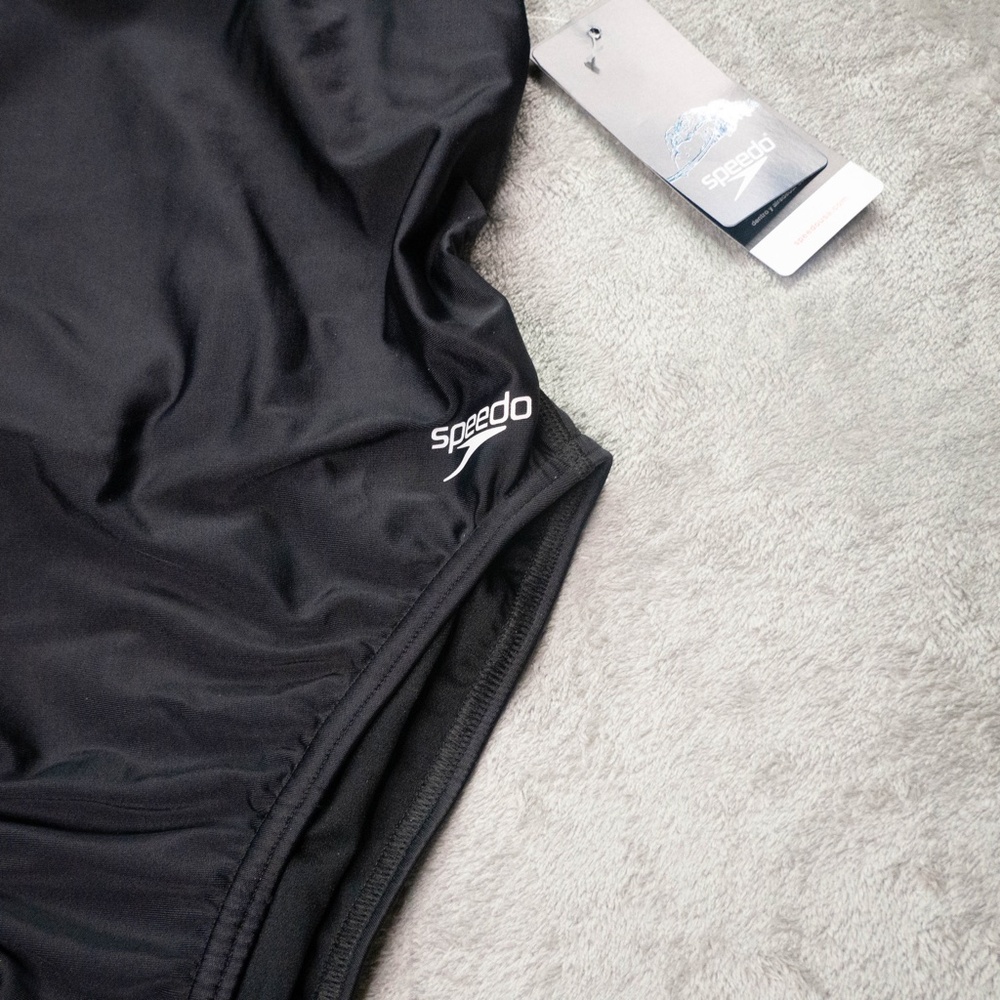 Speedo Women's 8/34 Black Swimsuit One Piece Prolt Super Pro Solid NWT - Picture 5 of 12